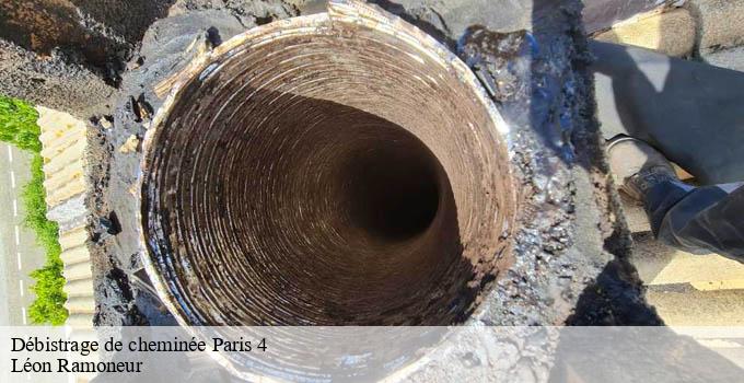 Débistrage de cheminée paris-4-75004 Léon Ramoneur